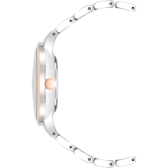 ✨ Nine West Crystal Accented Bracelet Women Silver Mineral Genuine Clasp Watch - Picture 2 of 4